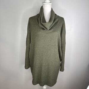 Vintage Adrianne Cowl Neck Sweater Sz Large Cowl Neck Olive Green Made In USA